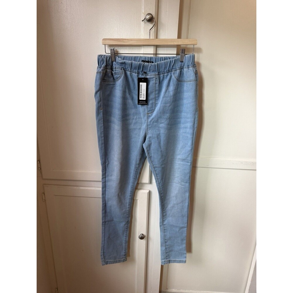 Boohoo Light Blue High-Waisted Pull-On Jeggings, Women’s Size 10, NWT
